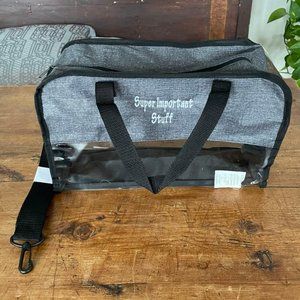 Crossbody Organizing Tote - charcoal and heavy PVC